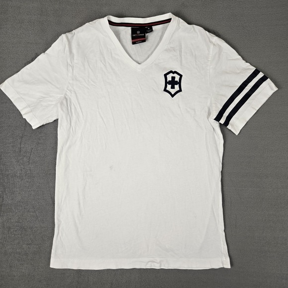Victorinox Other - Victorinox T‎ Shirt Mens Medium White Crest Logo Casual 100% Cotton Swiss